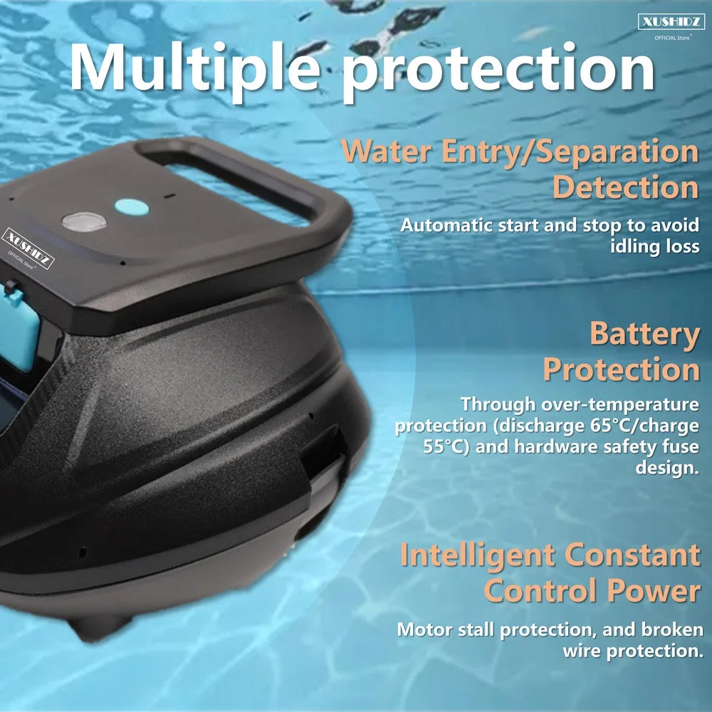 XUSHIDZ SP1 Robot Pool Cleaner Cordless Rechargeable Battery With Intelligent Route Planning