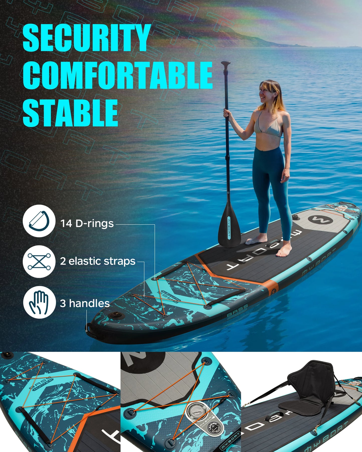 Myboat Waterproof Extra Wide Inflatable Paddle Board