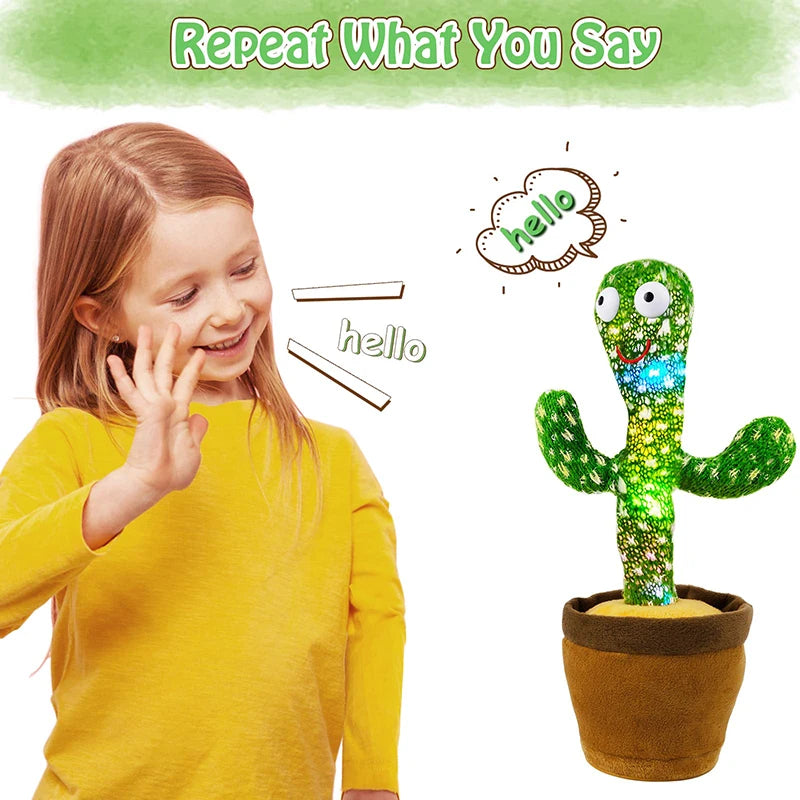 Dancing Cactus Song Speaker Talking Voice Repeat Plush Toy
