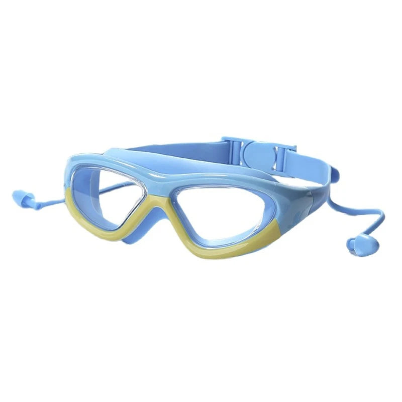Kids Swim Goggles with Silicone Earplugs Anti-Fog Swimming Pool Eyewear