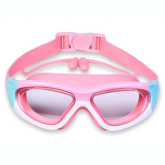 Kids Swim Goggles with Silicone Earplugs Anti-Fog Swimming Pool Eyewear