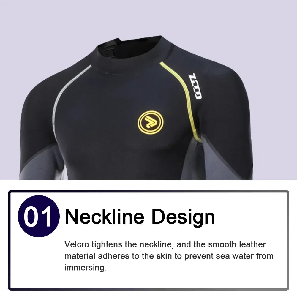 1.5mm Men's Long Wetsuit Neoprene Material Warm Lining