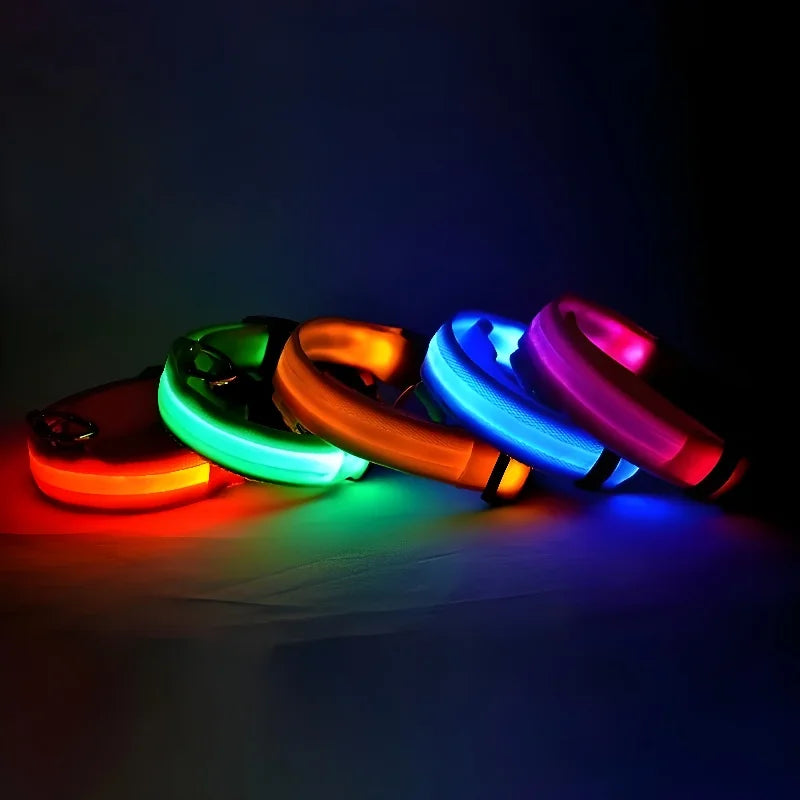 Dog Safety Nylon LED Fluorescent Collar