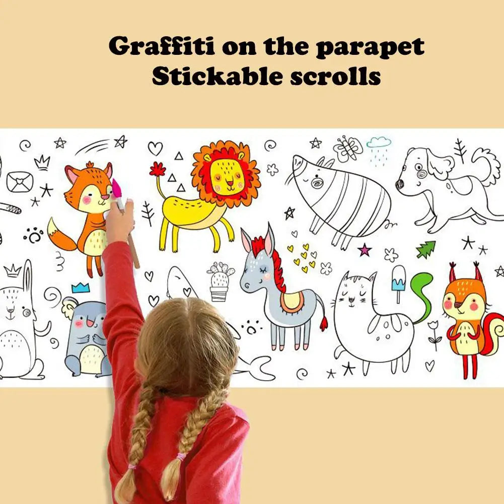 Children's Drawing Roll Graffiti Scroll Coloring Paper Roll