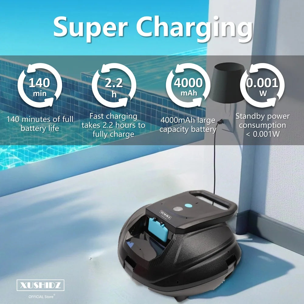 XUSHIDZ SP1 Robot Pool Cleaner Cordless Rechargeable Battery With Intelligent Route Planning