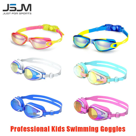 JSJM Professional Kids Swimming Goggles Anti-Fog UV Protection Silicone