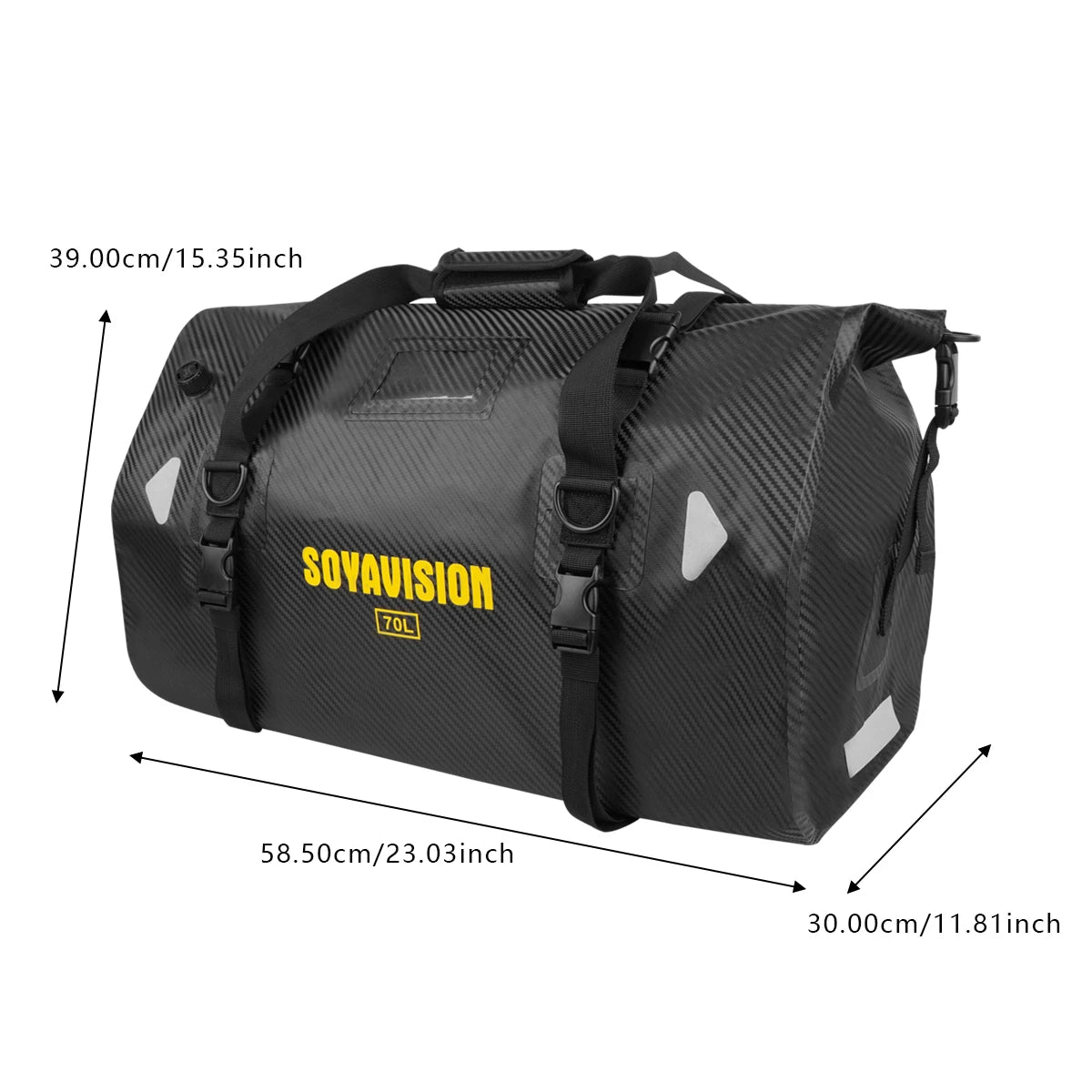 Motorcycle Dry Bag Waterproof Reflective Tail Luggage