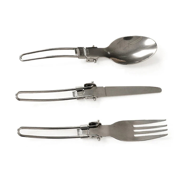 3PCS 1SET Camping Essentials Collapsible Portable Cutlery