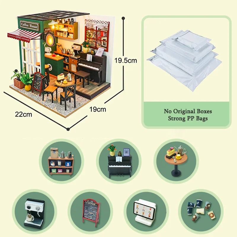DIY 3D Puzzles Wooden House Model Building Kits