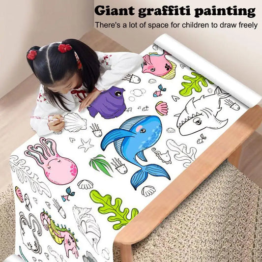 Children's Drawing Roll Graffiti Scroll Coloring Paper Roll