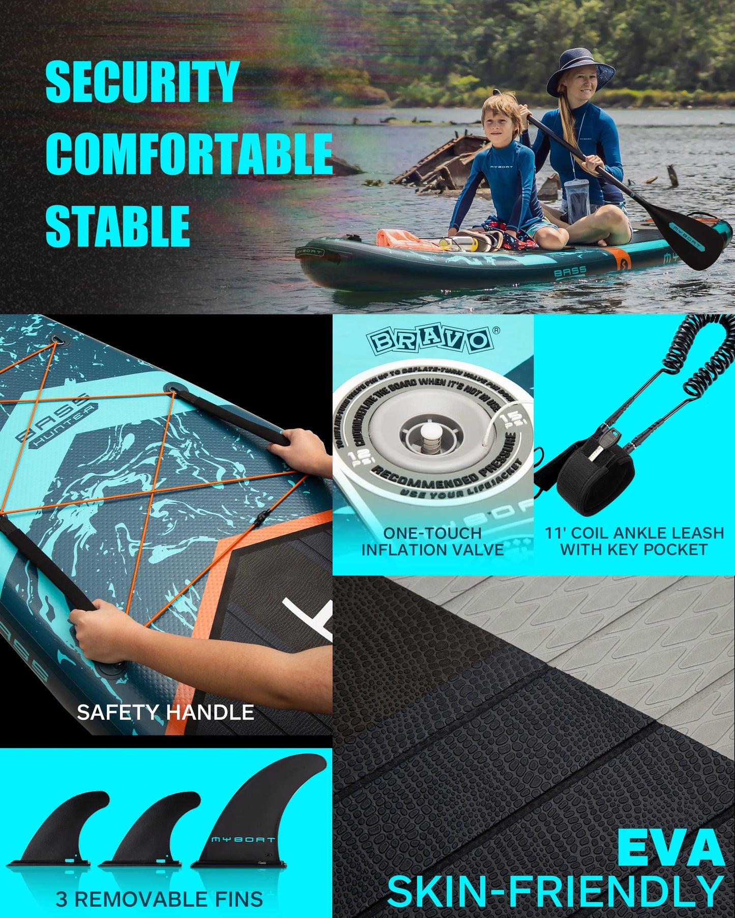 Myboat Waterproof Extra Wide Inflatable Paddle Board