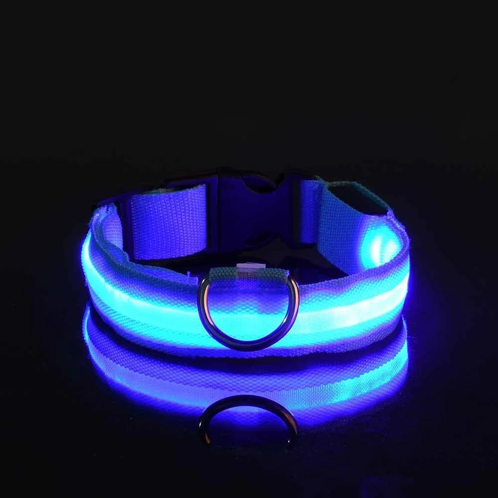 Dog Safety Nylon LED Fluorescent Collar