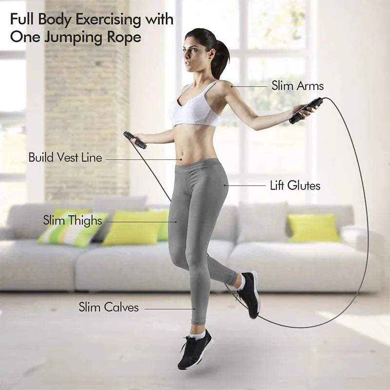 Ball Bearings Adjustable Tangle-Free Speed Wire Jump Rope