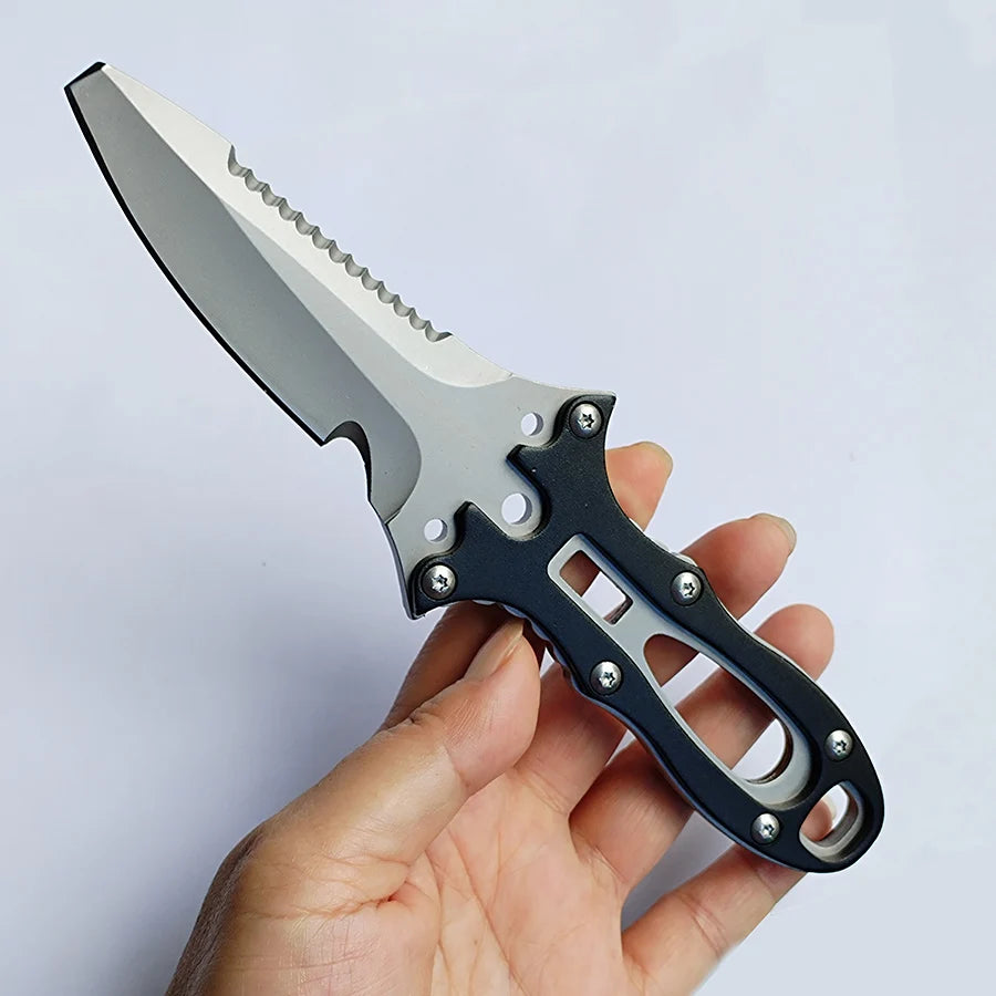 Survival diving knife fixed blade