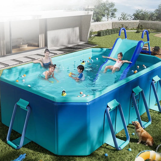 1.8m 2.1m 2.6m 3m PVC Swimming Pool Foldable Non-Inflatable Home Outdoor Garden
