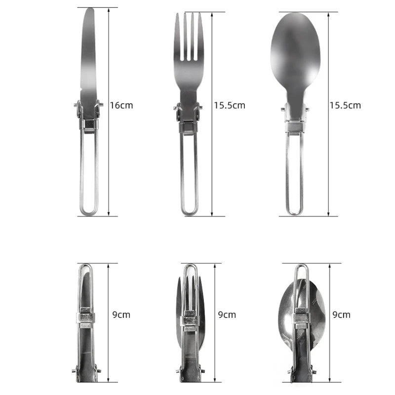 3PCS 1SET Camping Essentials Collapsible Portable Cutlery