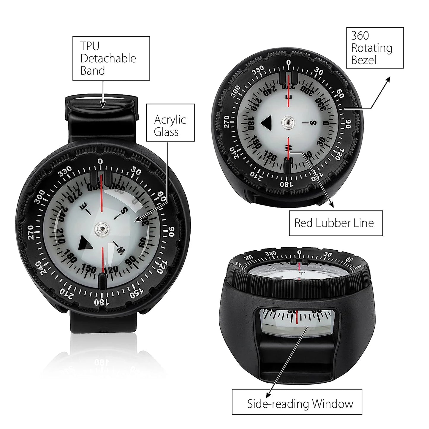 Underwater 50m Diving Compass Professional Watch