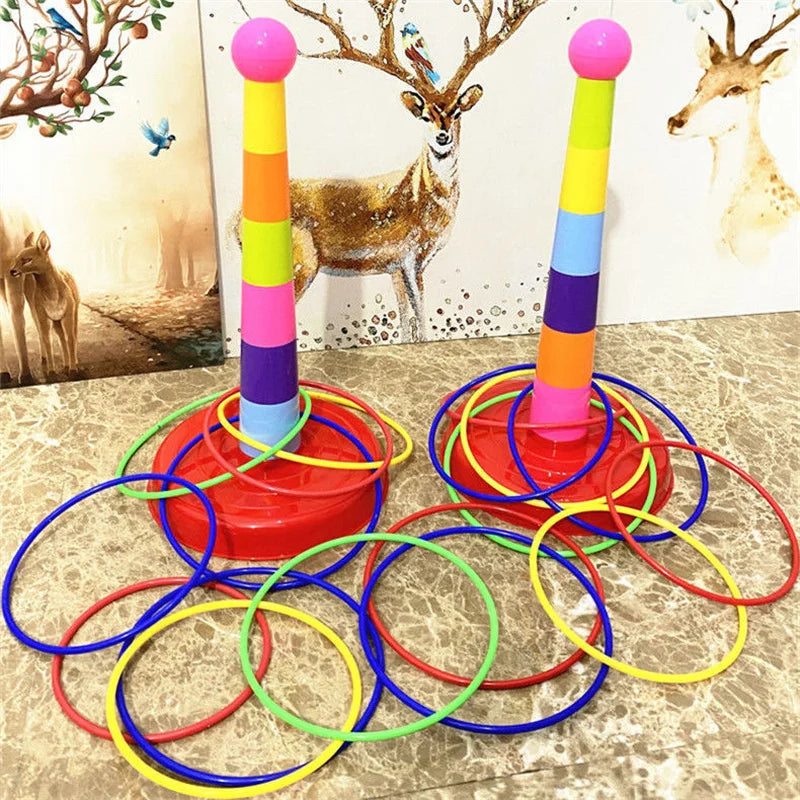Children Throw Hoop Game