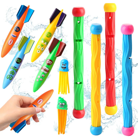 Diving Pool Toys for Kids Summer Swim Fun Pool Games Sinking Breath Closure Training