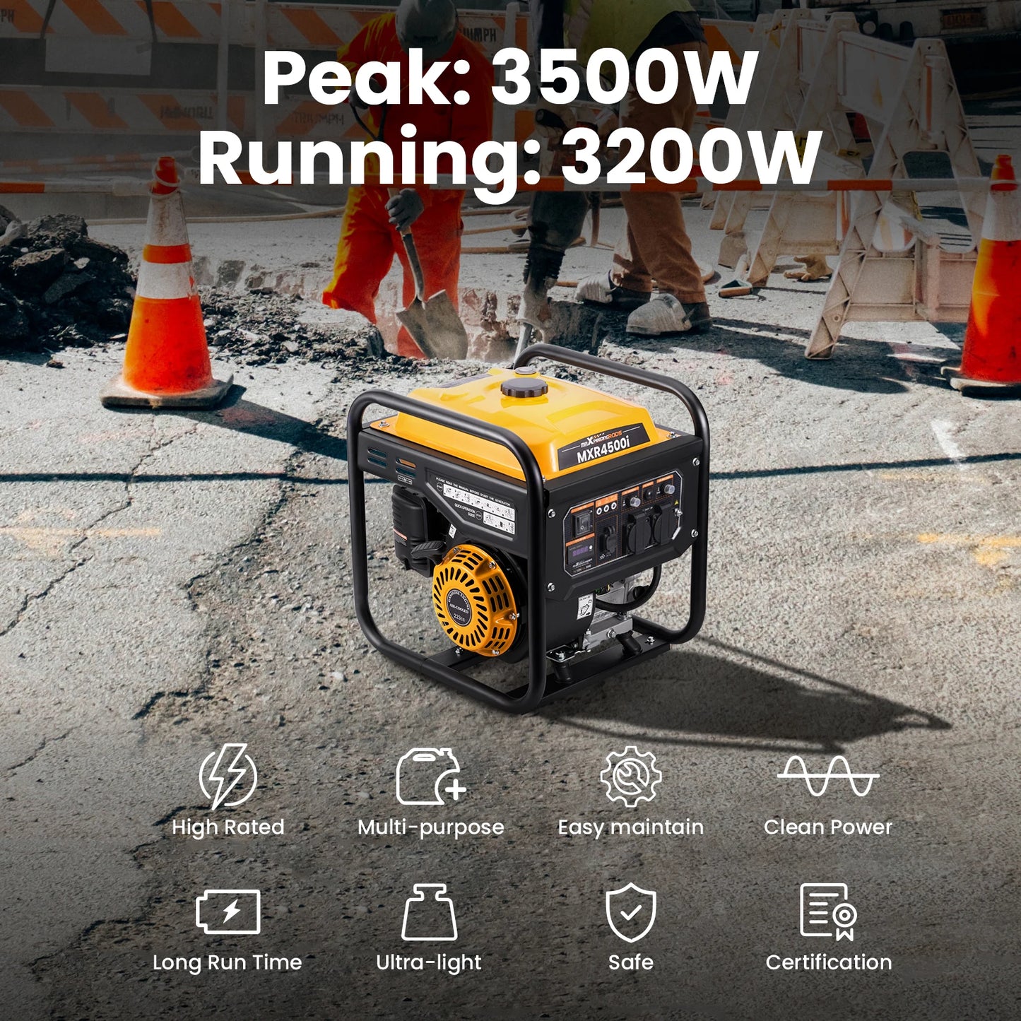 500W Inverter Generator Petrol 4 Stroke Engine for Camping Garden