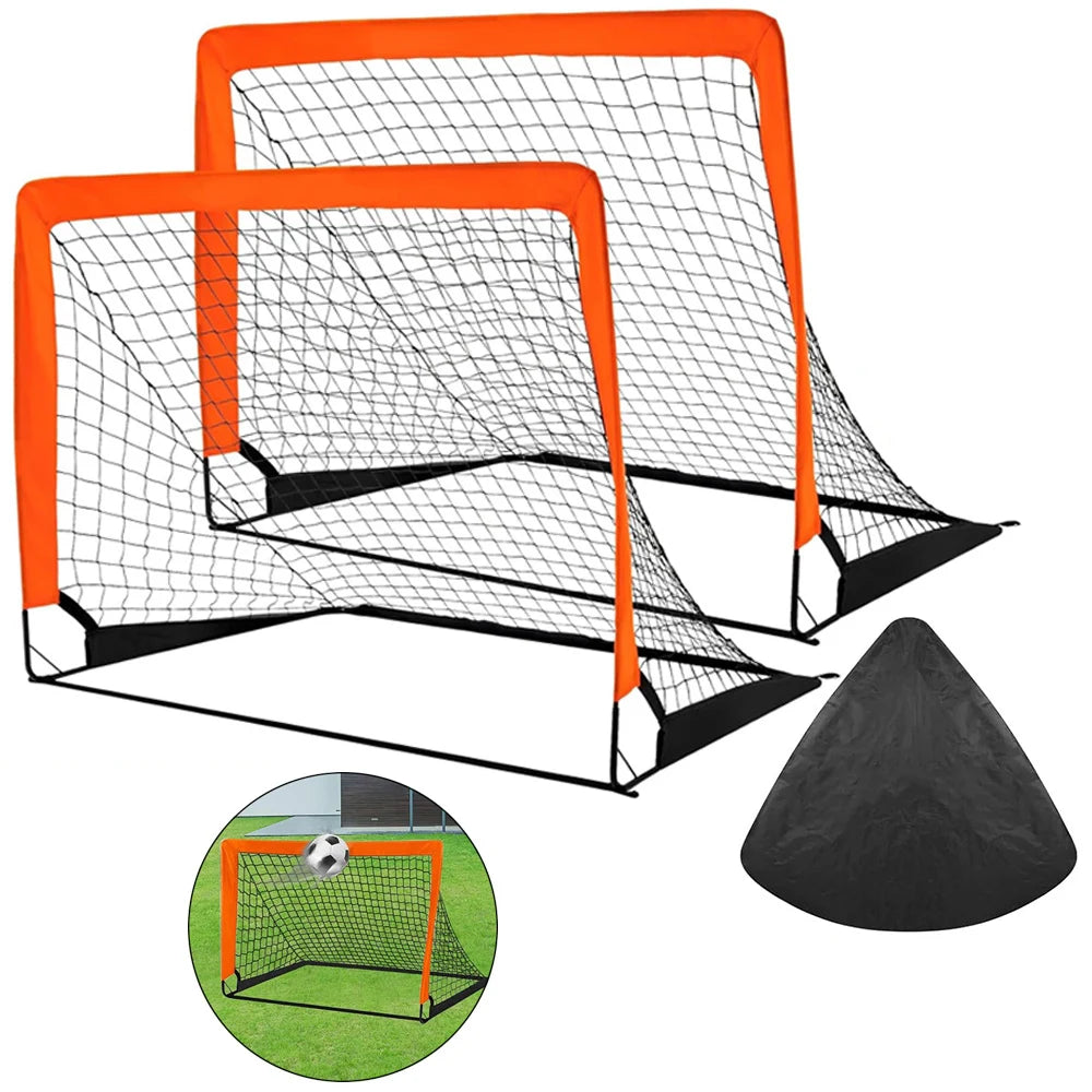 Goals For Back Garden Set 2pcs Portable Training Football Net