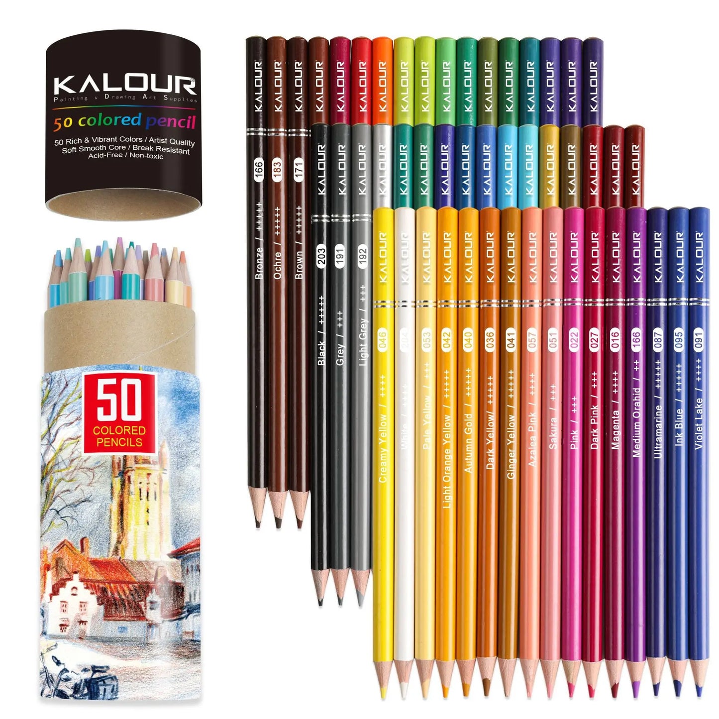 KALOUR Oil Colored Pencils Set Professional Drawing