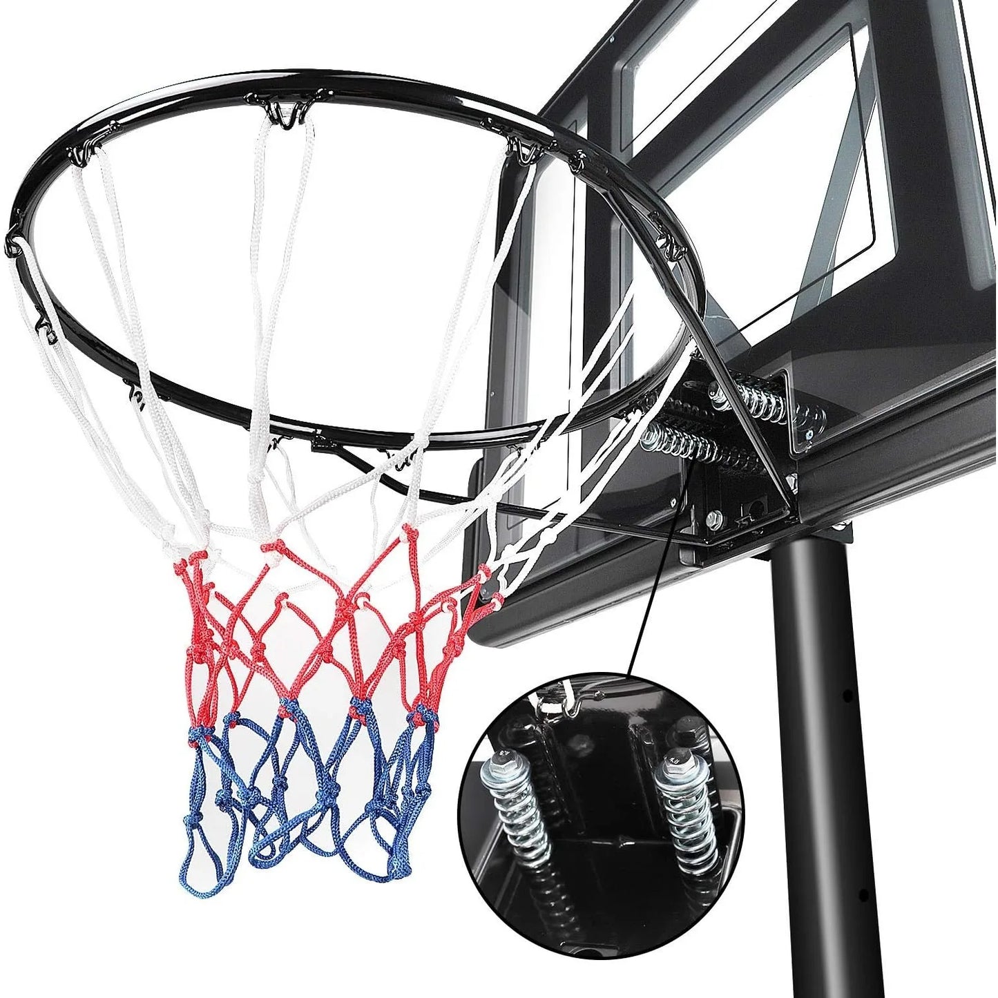 Portable 10ft Basketball Backboard Hoop Net Set Professional Outdoor Basketball Stand
