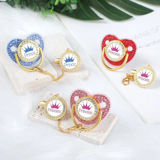 Crown Newborn Pacifier Clip Chain Baby Dummy