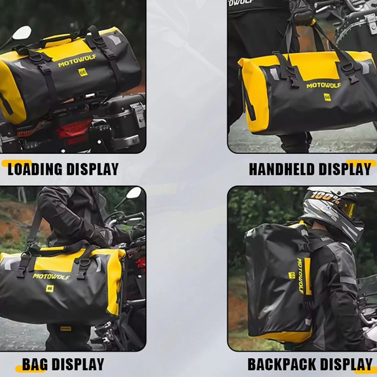 Motorcycle Dry Bag Waterproof Reflective Tail Luggage