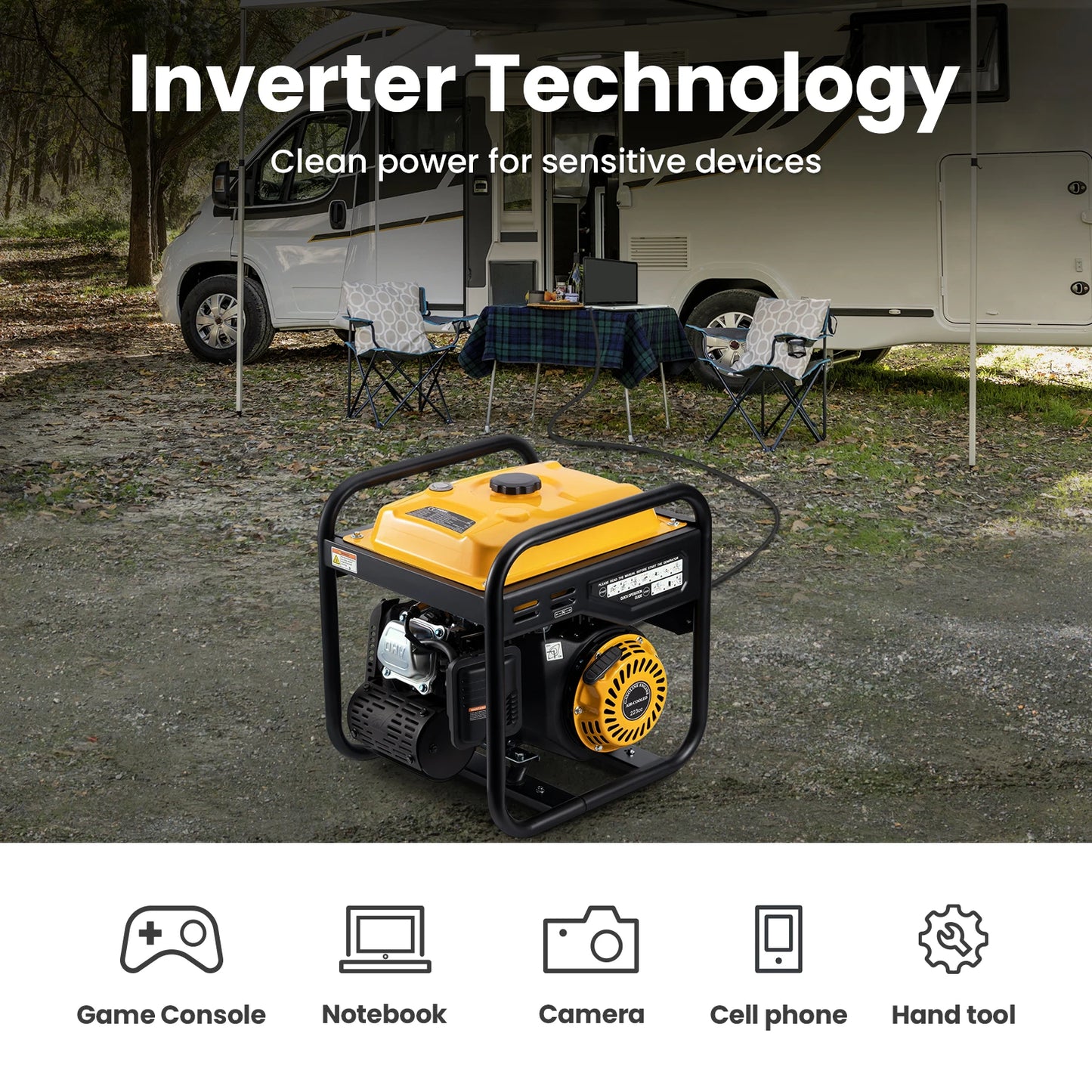 500W Inverter Generator Petrol 4 Stroke Engine for Camping Garden