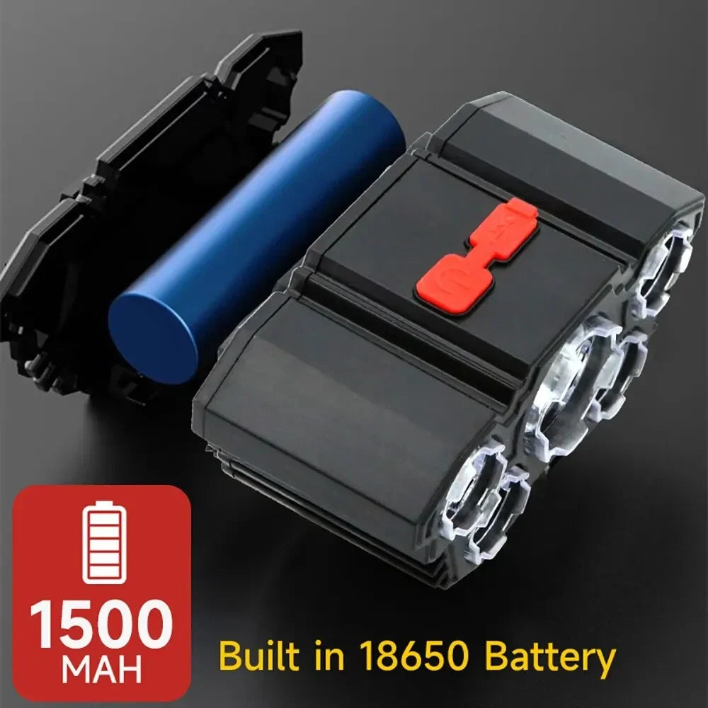 5 LED Flashlight Rechargeable Battery Camping Adventure Fishing Head Light Headlamp