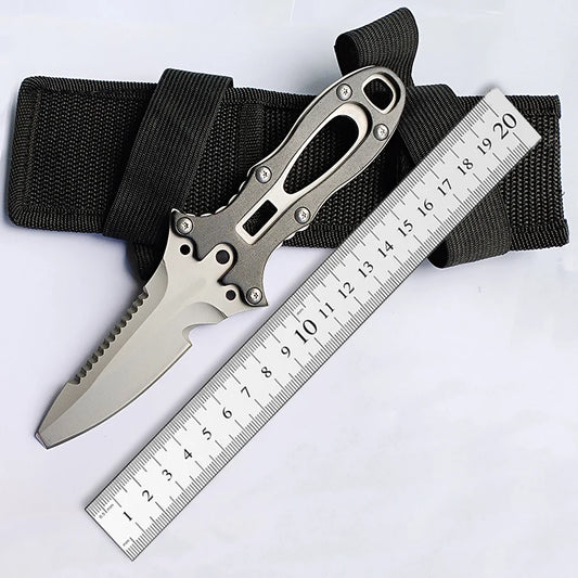 Survival diving knife fixed blade