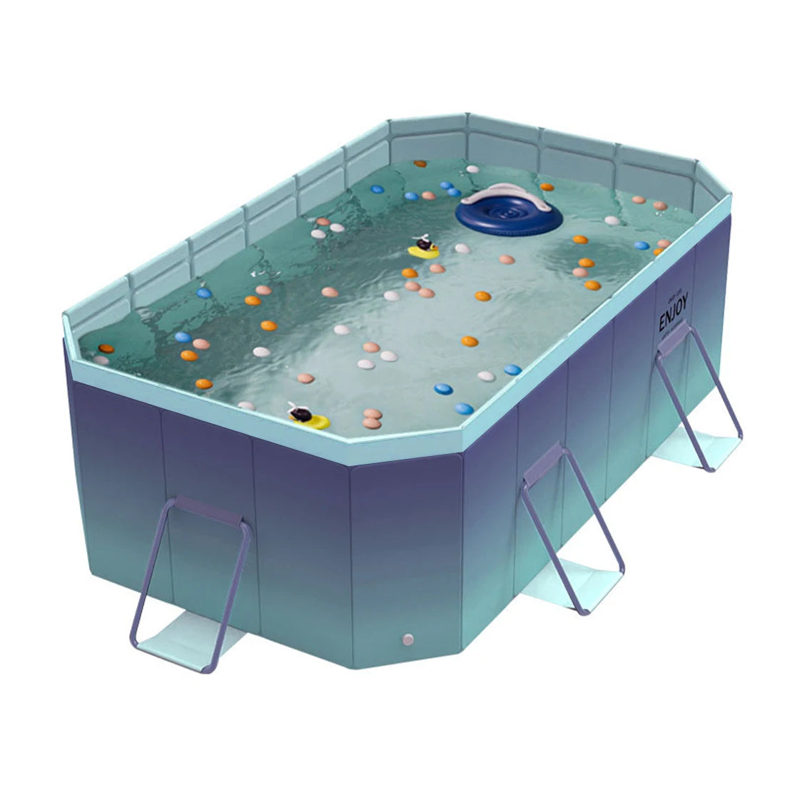 1.8m 2.1m 2.6m 3m PVC Swimming Pool Foldable Non-Inflatable Home Outdoor Garden