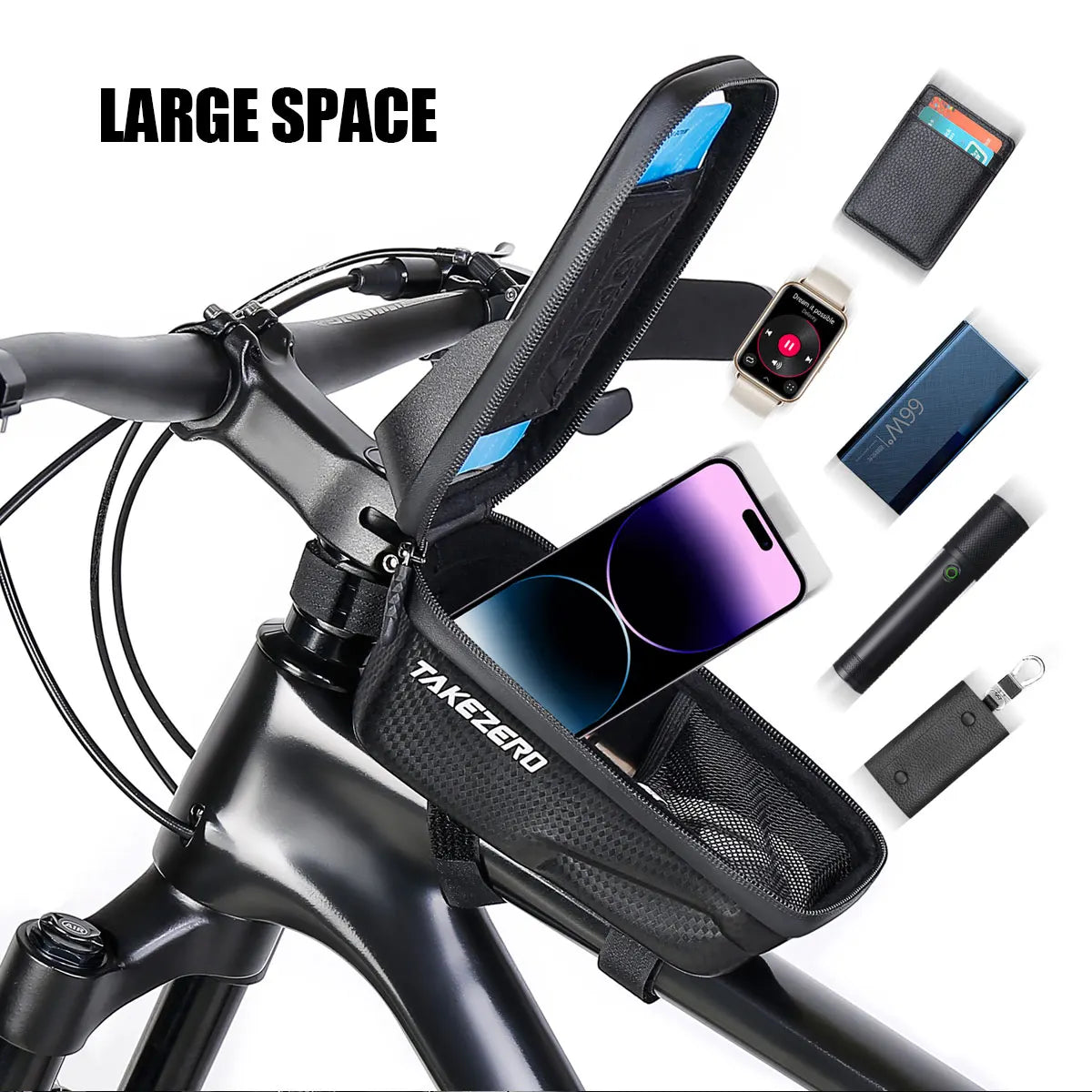 TAKEZERO A2 Mountain Bicycle Bag - Hard Shell Mobile Phone Handlebar Bag