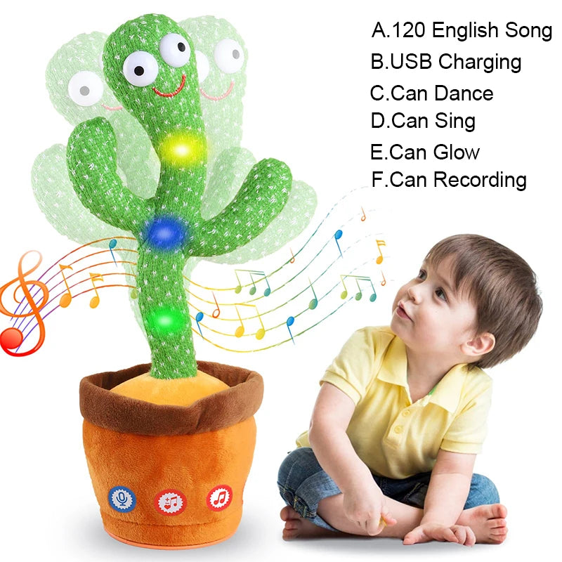 Dancing Cactus Song Speaker Talking Voice Repeat Plush Toy