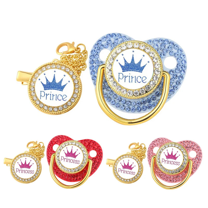 Crown Newborn Pacifier Clip Chain Baby Dummy