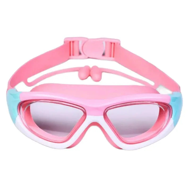 Kids Swim Goggles with Silicone Earplugs Anti-Fog Swimming Pool Eyewear