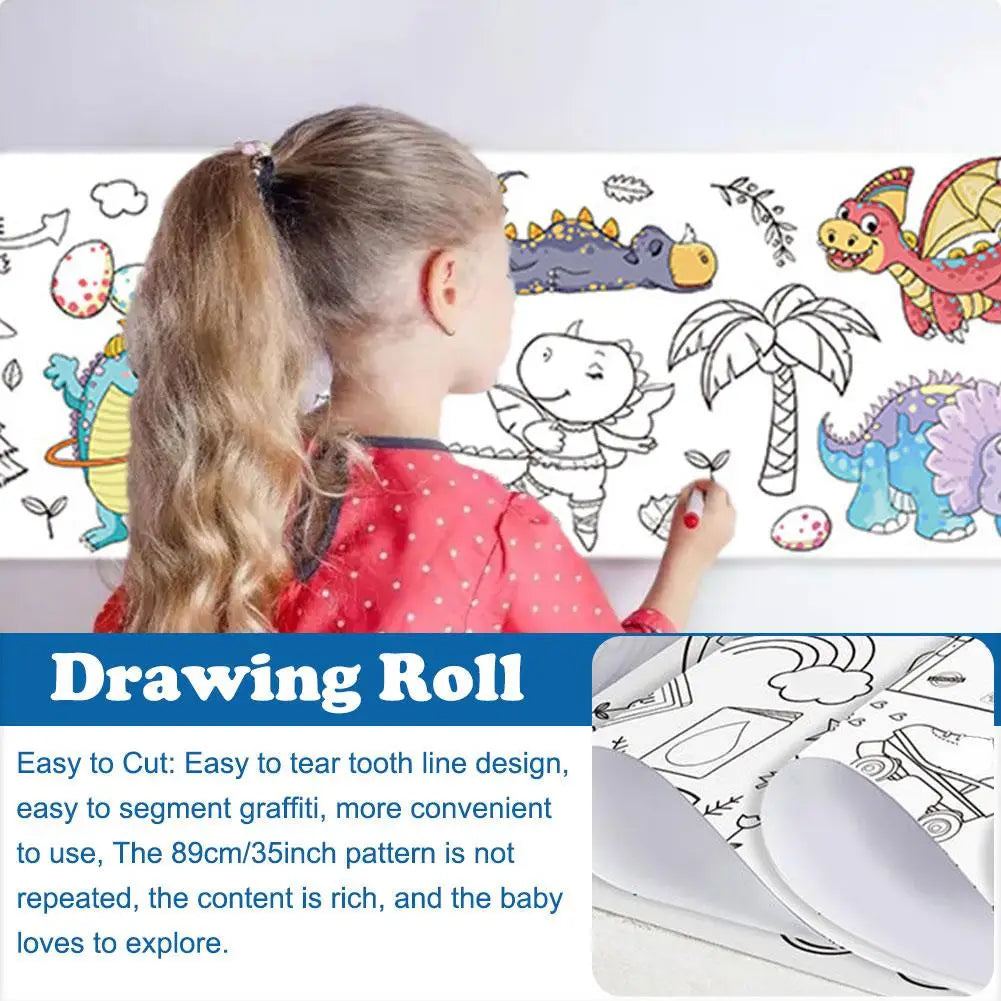 Children's Drawing Roll Graffiti Scroll Coloring Paper Roll