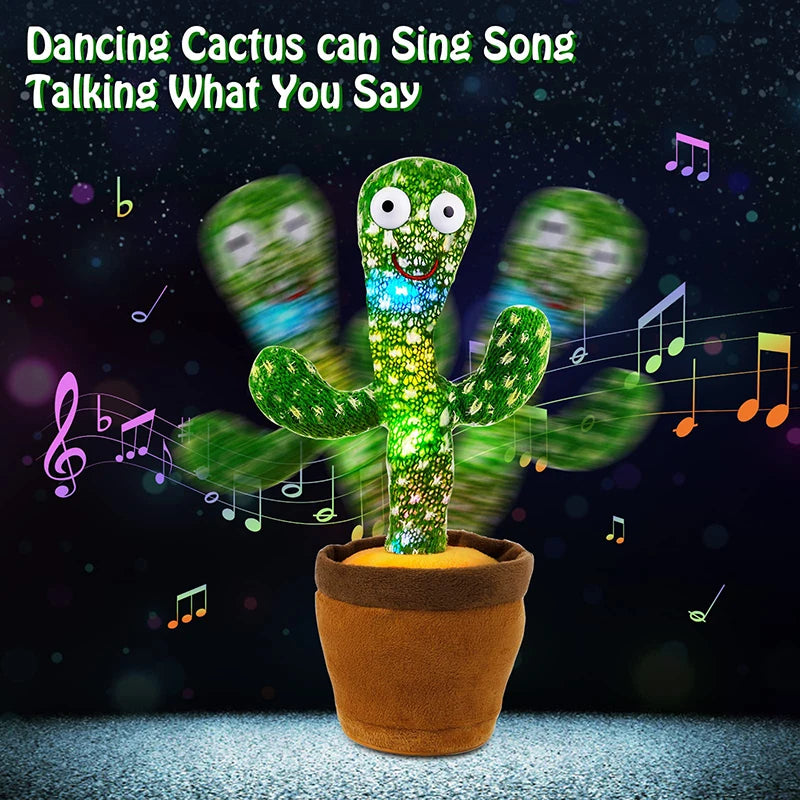 Dancing Cactus Song Speaker Talking Voice Repeat Plush Toy