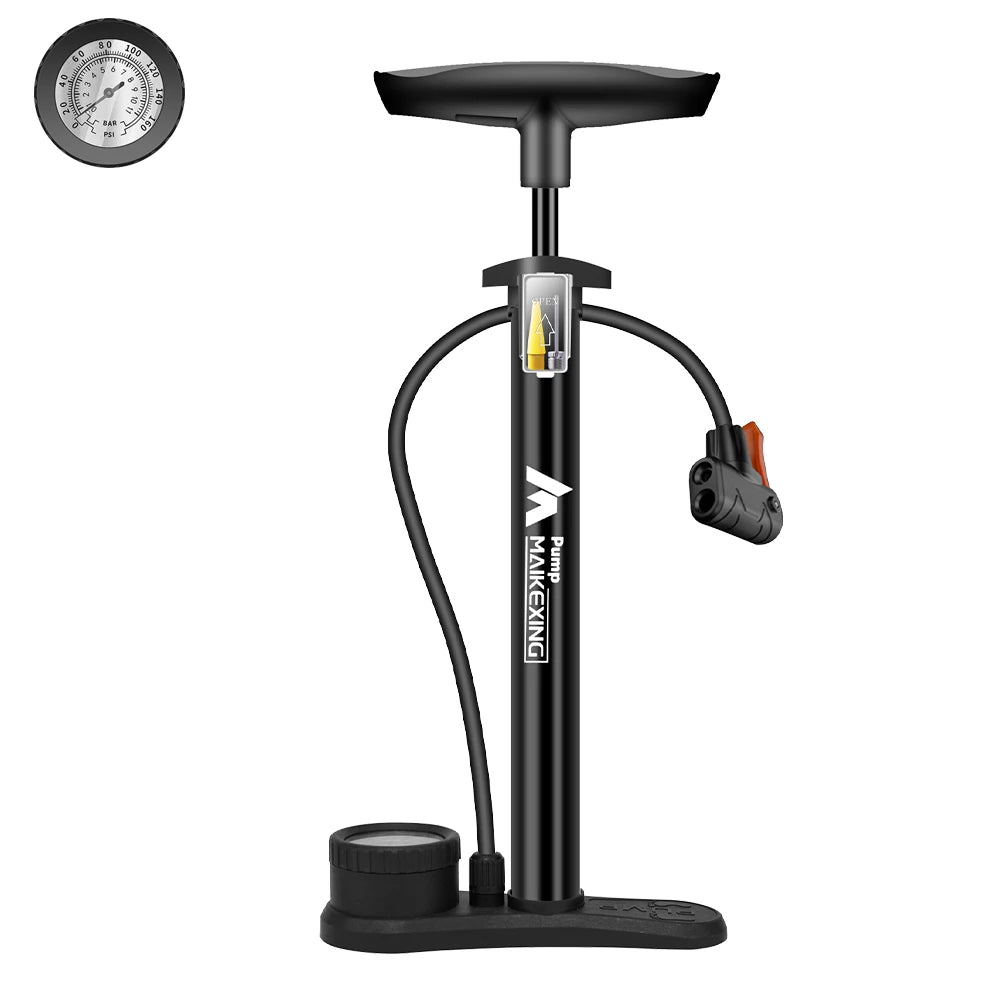 Bike Pump with Gauge Multi-functional Inflator for Bicycles and Cars 160PSI