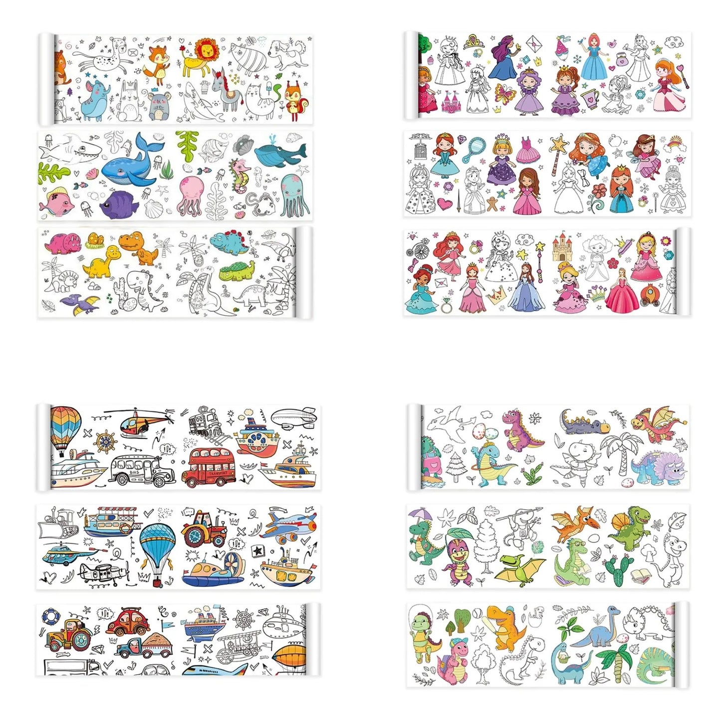 Children's Drawing Roll Graffiti Scroll Coloring Paper Roll