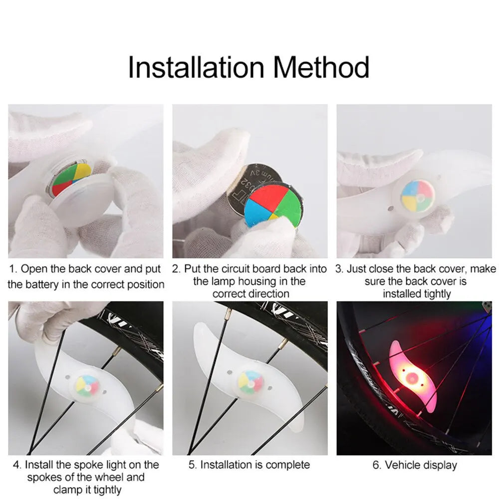 Colorful Bike Wheel Spoke Light Waterproof